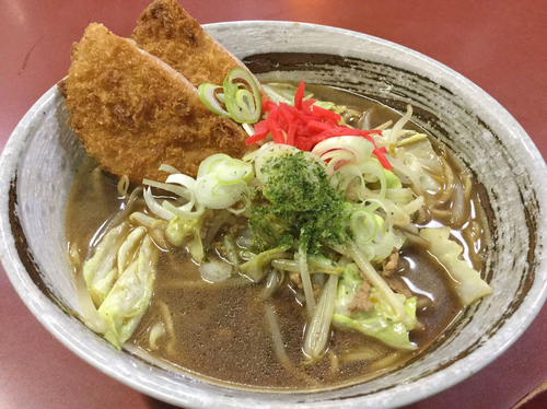 ソースらーめんハムカツのせ