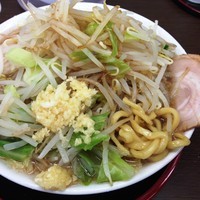 「元ラーメン（麺・野菜 大盛り，ニンニク）」@麺屋 元の写真