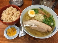「和風柚子柳麺＋茶飯(沢庵付)」@麺屋ひょっとこの写真