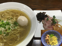 「芳醇煮干そば750円、味玉100円、むじゃ玉75g100円」@ニボムジャキの写真