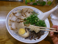 「特製：ふつう→半替玉ばりかた」@博多ラーメン ばりこて 高田馬場店の写真