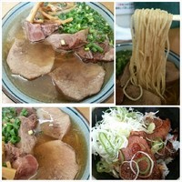 「【限定】ディープな蕩ける牛舌拉麺（牛肉飯付）（150606）」@MENYA 食い味の道有楽の写真