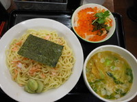 「鮭と鶏の白湯つけ麺（中盛）＋変わり飯」@ラーメン愉悦処 似星の写真