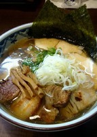 「カツオと鮭の肉そば」@自家製麺 じゃじゃ。の写真