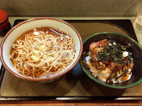 「そば定食・鶏丼(520円)」@文殊 浅草橋店の写真