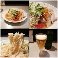 「【6月限定】雲白肉冷麺＋ハートランド」@中華蕎麦 瑞山（ZUIZAN）の写真