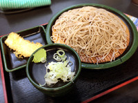 「大もりそば(420円)にイカ天(クーポン)」@ゆで太郎 人形町2丁目店の写真