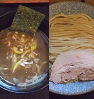 「濃厚煮干し豚骨つけそば820円」@市川ウズマサの写真