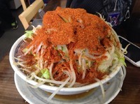 「ラーメン少なめカタメやさい豚3枚一味唐辛子」@ラーメン 富次郎の写真