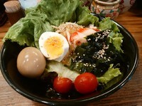 「冷やしサラダ麺(並盛・150g)780円」@ばりきや 藤岡店の写真