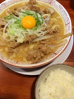 「肉そば 味噌 半ライス付き 880円」@新潟ラーメンなおじ 総本店の写真