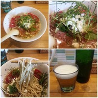「【期間限定】italian風フルルの冷やしSOBA＋緑の瓶」@麺屋 Hulu-luの写真