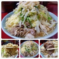 「小ラーメン（麺かため、ニンニク、アブラ）¥690」@ラーメン二郎 中山駅前店の写真