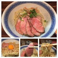 「油そば¥700+肉増し¥250+生玉子¥50+生ビール¥500」@燦燦斗の写真