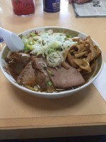 「ねぎチャーシュー麺特盛＋メンマトピ」@手打ラーメン 長八の写真
