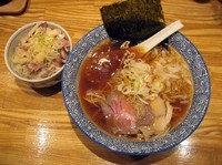 「煮干しソバ780円＋チャーシューご飯250円」@SOUP NOODLE 青雲の志の写真