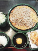 「朝そば（玉子）（冷・生・ネギ多め）\330＋温玉（クーポン）」@ゆで太郎 新大塚店の写真