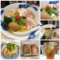 「【限定】プリプリ小海老と鴨の燻製の冷やし塩らーめん＋いろいろ」@麺屋 扇 SENの写真