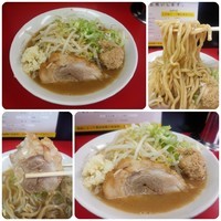 「ラーメン（並・麺カタ・麺少なめ／ニンニク・ネギ・肉玉増し）」@ラーメン一心の写真