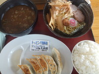 「和風魚介つけ麺780円＆餃子350円(クーポンで無料)」@中華そばつけ麺 魚介の達人 久兵衛 取手店の写真