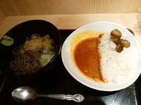 「冷やし朝定食カレー390円」@よもだそば 銀座店の写真