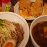 カレーつけ麺 \970 とり天玉子かけ丼\300