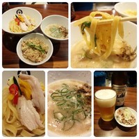 「【期間限定】燻製鶏白湯つけめん＋豚炊き込みご飯＋麦酒」@RAMEN GOTTSUの写真