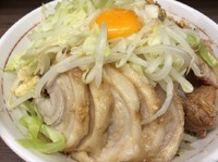 「小ラーメン＋汁なし＋ニンニク」@ラーメン二郎 横浜関内店の写真