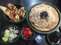 「とり舞茸天丼セット（冷そば）」@ゆで太郎 鶴見中央店の写真