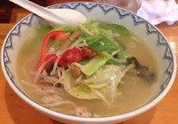 「夏たんめん(季節限定)＋炊き込みごはん(800円＋100円)」@らーめん でくの坊の写真