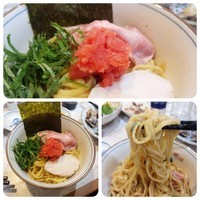 「【限定】カルピスバターのめんたいまぜそば」@中華そば 四つ葉の写真