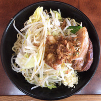 「小ラーメン+汁なし（ニンニクアブラ）」@ラーメン二郎 めじろ台法政大学前店の写真