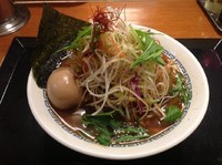 「【期間限定】甘酢南蛮からあげそば（中太麺）＋味玉、計950円」@丸め 田無ファミリーランド店の写真