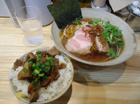 「『鶏烏賊醤油+チャーシュー細切ご飯(￥780+270)』」@DAIKUMAの写真