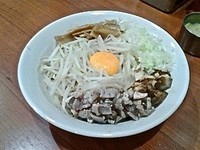 「まぜそば (御神本のまぜたま: 裏メニュー/￥750)」@中華そば 七麺鳥の写真