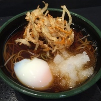 「朝そば（おろし）（￥330）＋温泉玉子（クーポン）」@ゆで太郎 西五反田2丁目店の写真