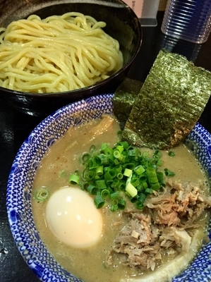 「鶏帆立の塩つけ麺 中￥800➕️特製￥250」@二代目狼煙 分店 弐の写真