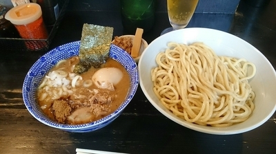 「つけめん+味付玉子+肉増し+瓶ビール」@狼煙 〜NOROSHI〜の写真