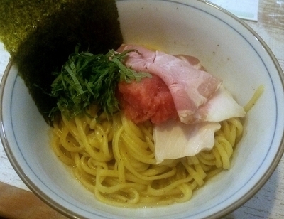 「【限定】カルピスバターのめんたいまぜそば （150629）」@中華そば 四つ葉の写真