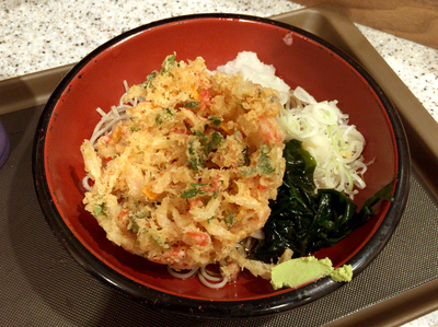 「冷やしかき揚げそば(430円)」@名代 富士そば 浅草店の写真