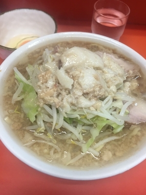 「小ラーメン、麺少なめ、アブラ」@ラーメン二郎 神田神保町店の写真