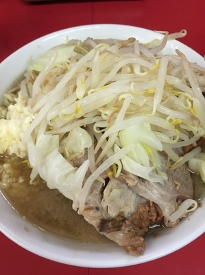 「小ラーメン豚入り(ニンニク)￥８５０」@ラーメン二郎 茨城守谷店の写真