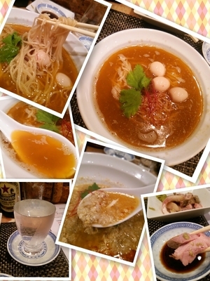 「マッドクラブカレーそば750円+リゾット+うずらetc」@灰汁中華 丿貫の写真