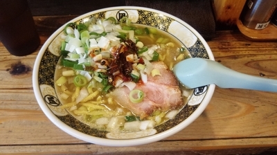 「すごい煮干ラーメン（塩）+駒葱」@すごい煮干ラーメン凪 新宿ゴールデン街店 本館の写真