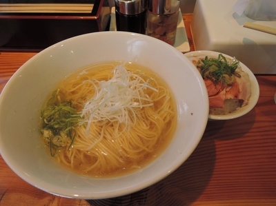 「朝ラー定食（塩）」@らーめん芝浜の写真