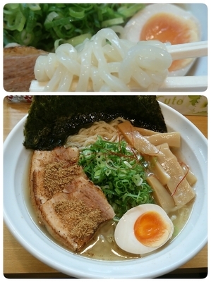 「塩こころ(中太麺、具沢山、大盛)」@麺屋こころ 溝の口店の写真