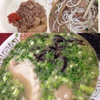 ネギラーメン（ハリガネ）油抜き＋味玉＋魚の辛そぼろ