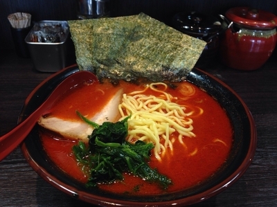 「からしらーめん（大盛り）790円＋100円」@麺屋 だるまの写真