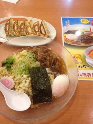 「【限定】牛肉ごぼう冷やしまぜめん 大盛」@中華そば 幸楽苑 北本店の写真