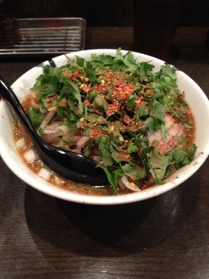 「パクチーカラシビ味噌ラーメン辛普通シビ増し」@カラシビ味噌らー麺 鬼金棒の写真